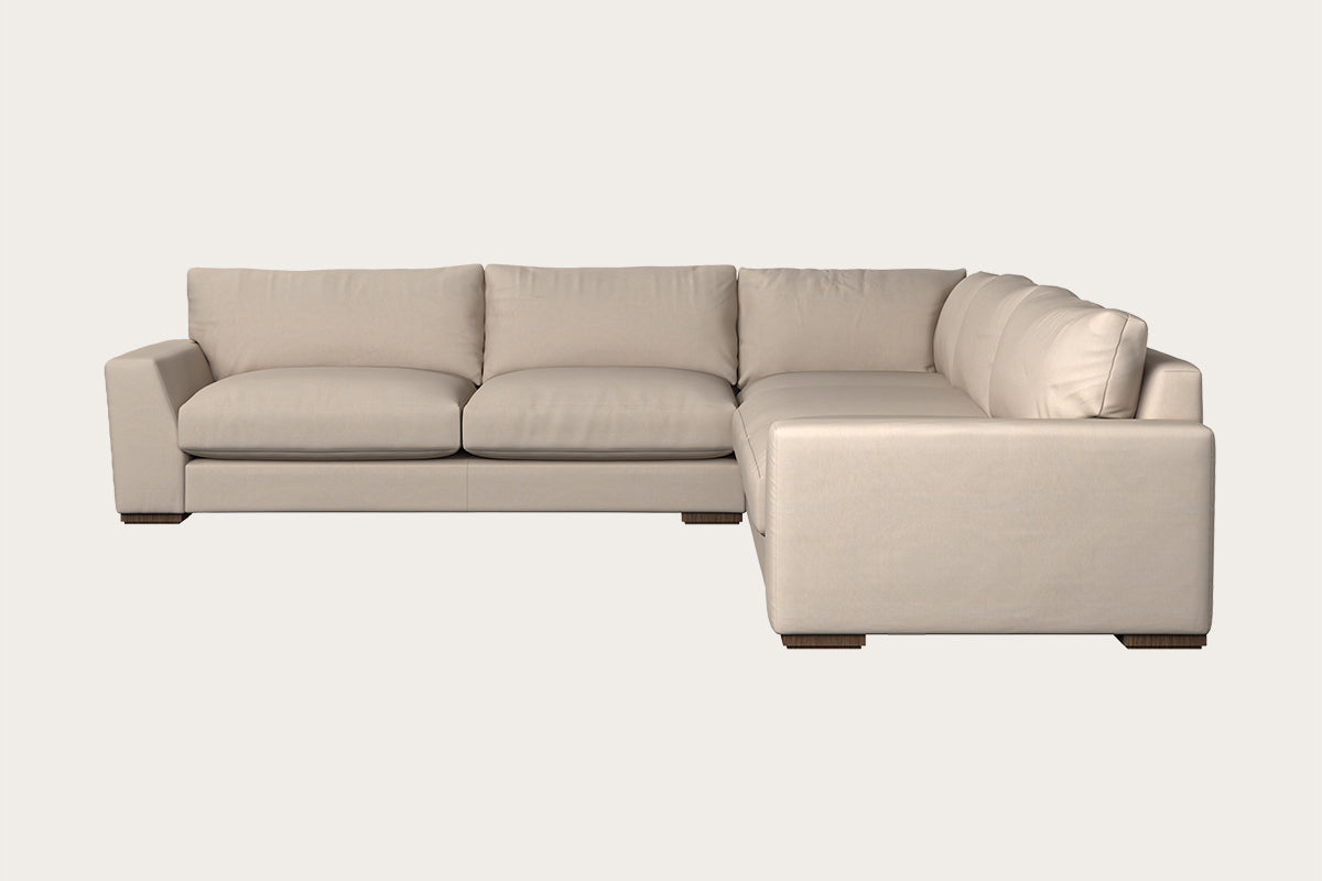 Guddu Grand Left Hand Corner Sofa - Recycled Cotton Natural