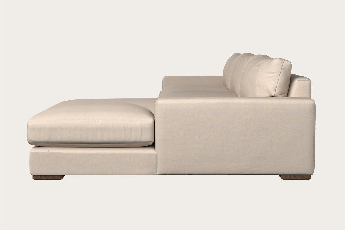Guddu Grand Right Hand Chaise Sofa - Recycled Cotton Natural