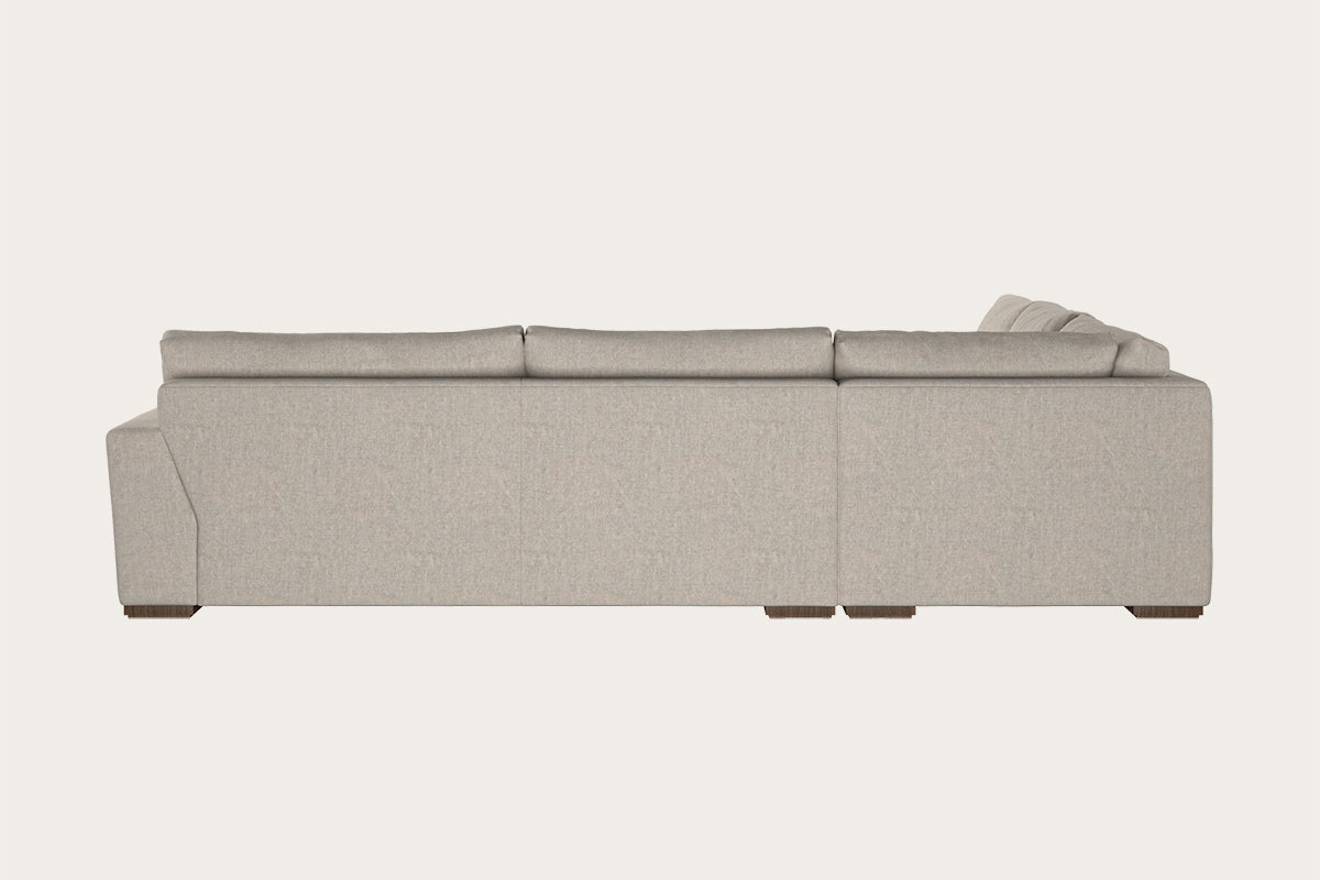 Guddu Grand Right Hand Chaise Sofa - Recycled Cotton Seaspray