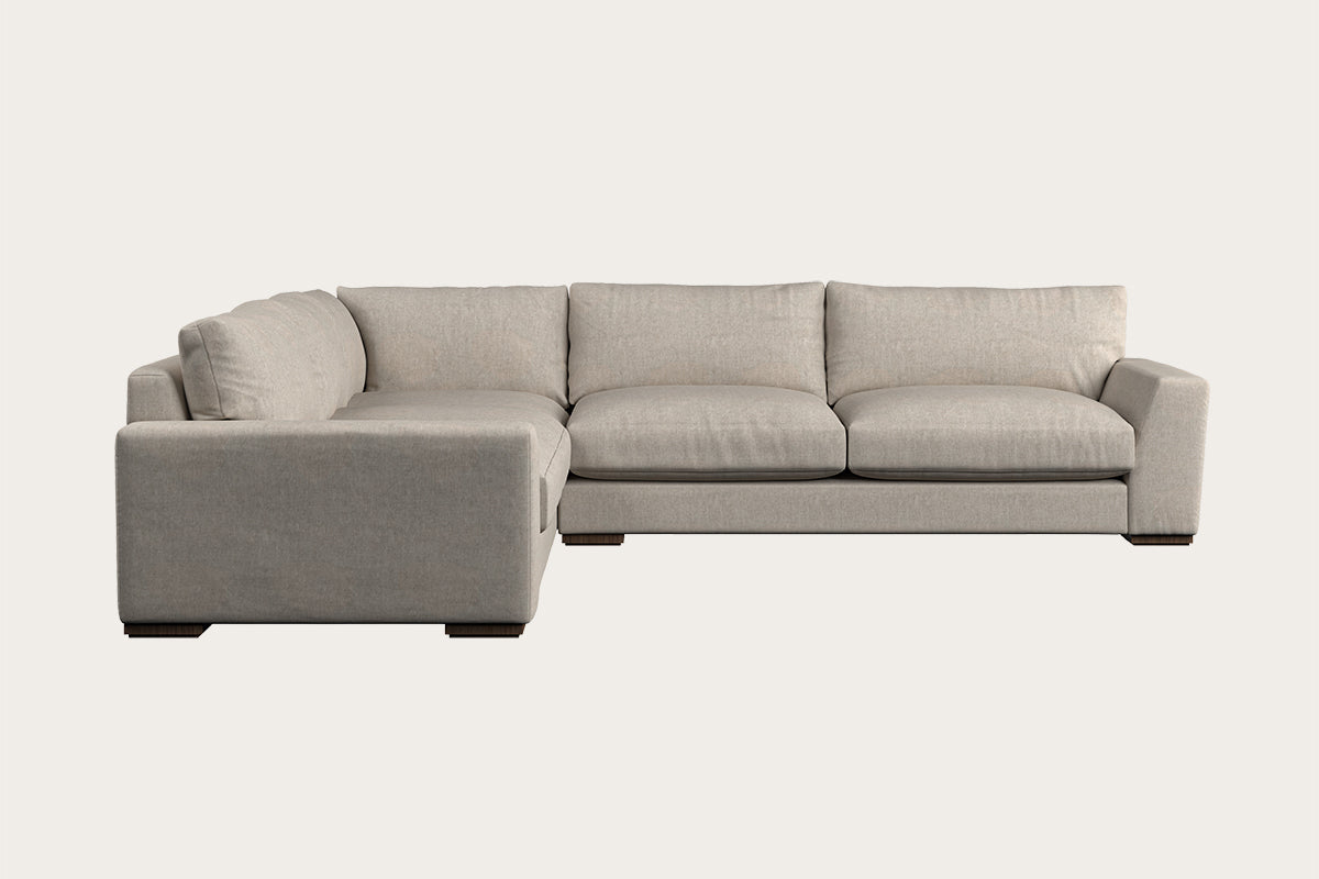 Guddu Grand Right Hand Chaise Sofa - Recycled Cotton Seaspray