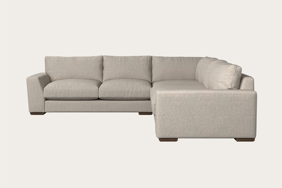 Guddu Grand Right Hand Chaise Sofa - Recycled Cotton Seaspray