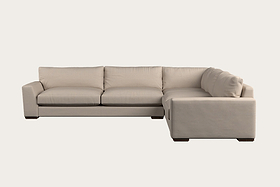 Guddu Grand Right Hand Corner Sofa - Recycled Cotton Natural-MAKE TO ORDER-Nkuku