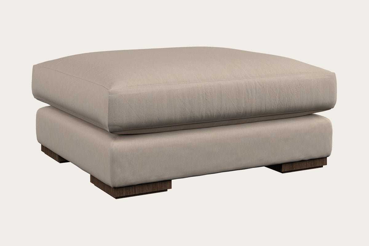 Guddu Large Footstool - Recycled Cotton Natural