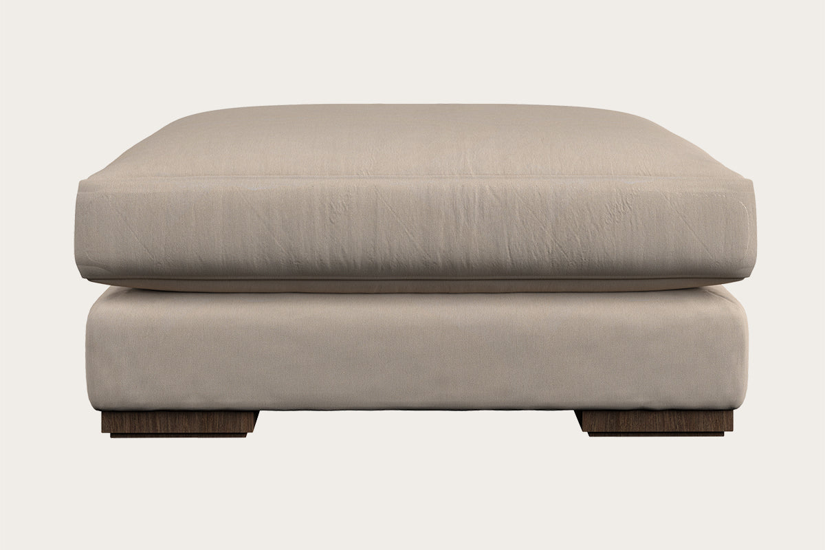 Guddu Large Footstool - Recycled Cotton Natural