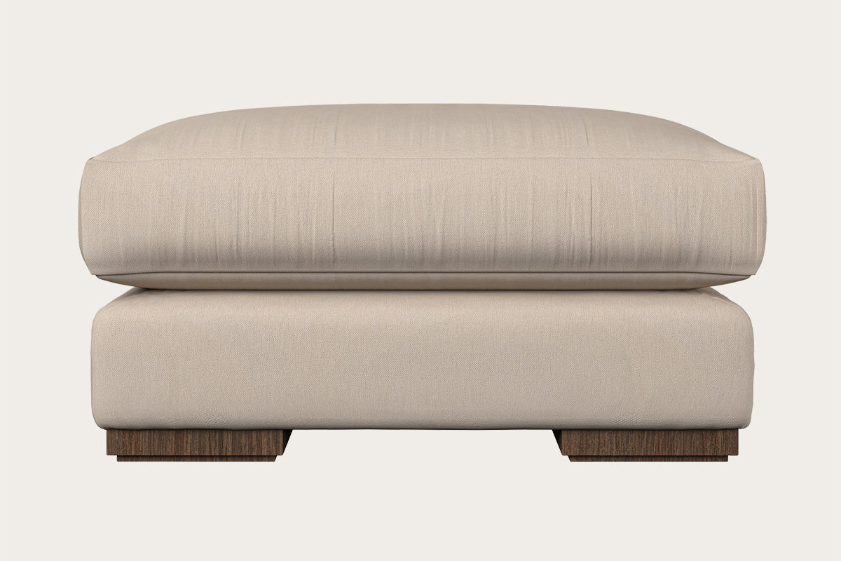 Guddu Large Footstool - Recycled Cotton Natural