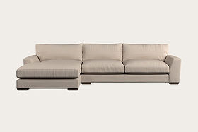 Guddu Large Left Hand Chaise Sofa - Recycled Cotton Natural