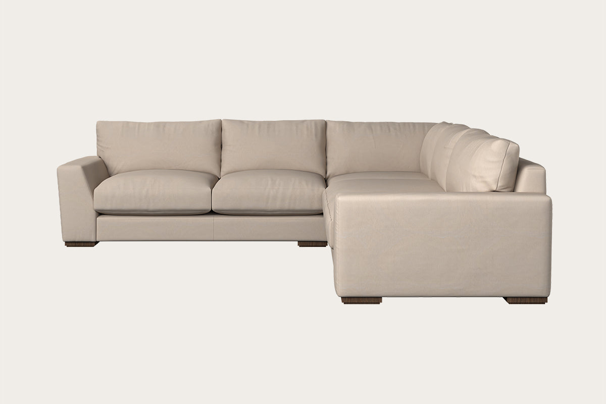 Guddu Large Right Hand Chaise Sofa - Brera Linen Charcoal-MAKE TO ORDER-Nkuku