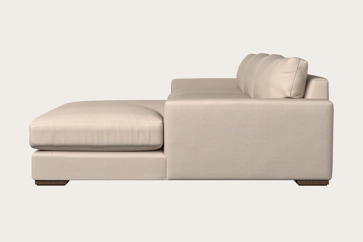 Guddu Large Right Hand Chaise Sofa - Recycled Cotton Natural
