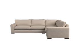 Guddu Large Right Hand Chaise Sofa - Brera Linen Espresso-MAKE TO ORDER-Nkuku
