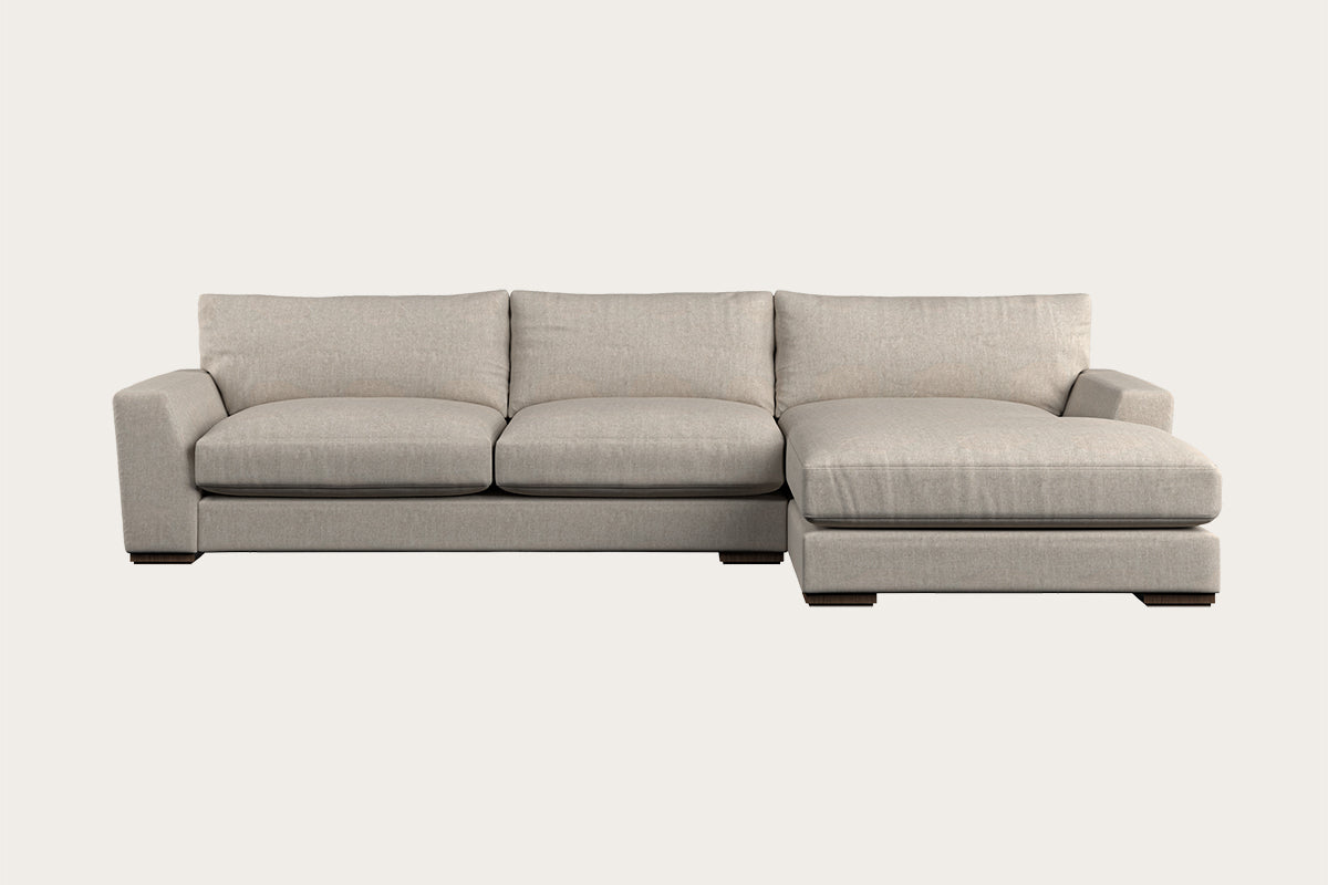 Guddu Large Right Hand Chaise Sofa - Brera Linen Natural