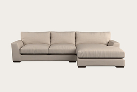 Guddu Large Right Hand Chaise Sofa - Brera Linen Pebble-MAKE TO ORDER-Nkuku