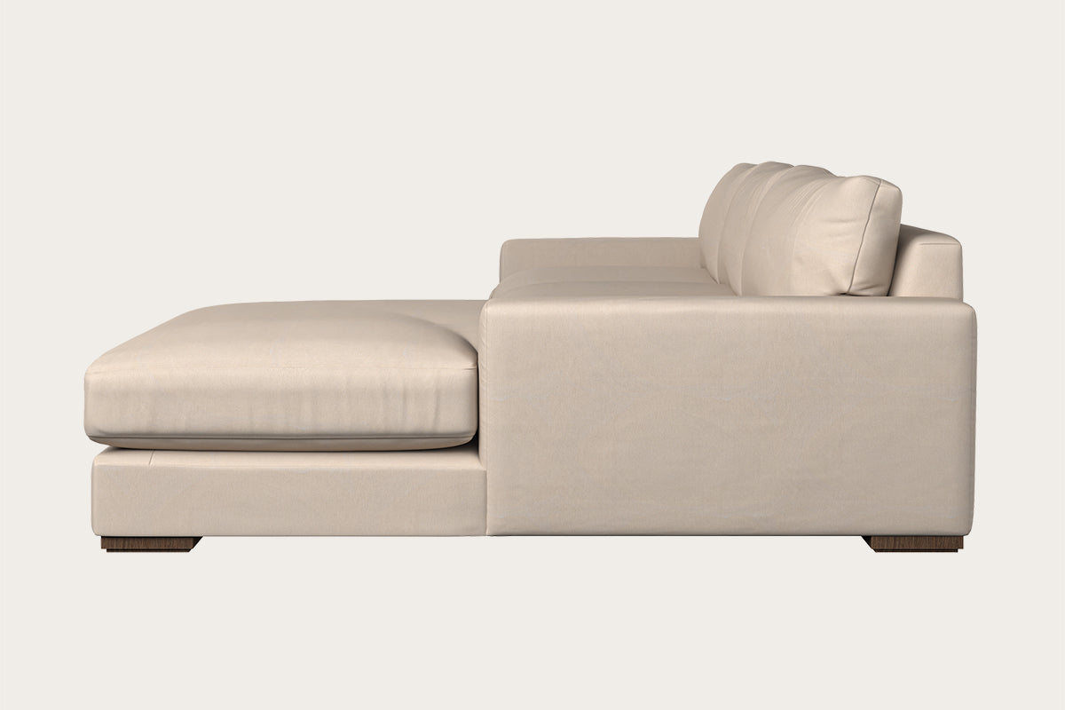Guddu Medium Right Hand Chaise Sofa - Recycled Cotton Natural