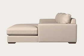 Guddu Large Right Hand Chaise Sofa - Brera Linen Pebble-MAKE TO ORDER-Nkuku