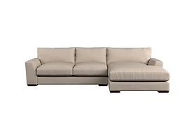 Guddu Large Right Hand Chaise Sofa - Brera Linen Pebble-MAKE TO ORDER-Nkuku