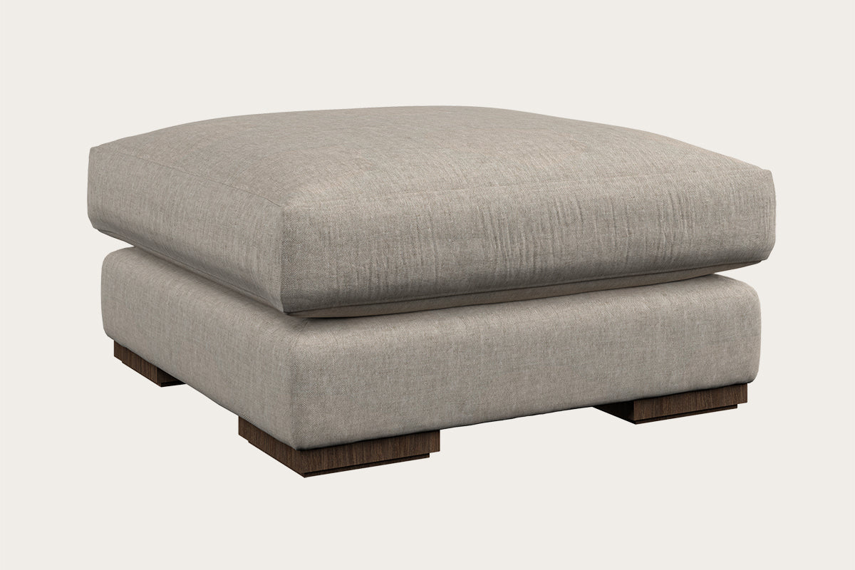 Guddu Medium Footstool - Brera Linen Natural