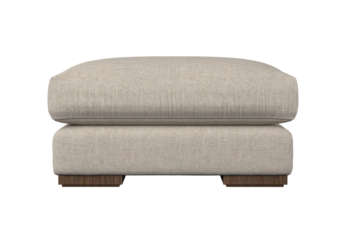 Guddu Medium Footstool - Brera Linen Natural