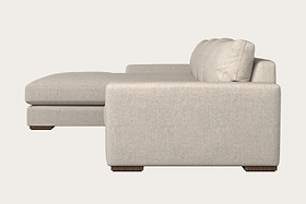 Guddu Medium Left Hand Chaise Sofa - Brera Linen Natural