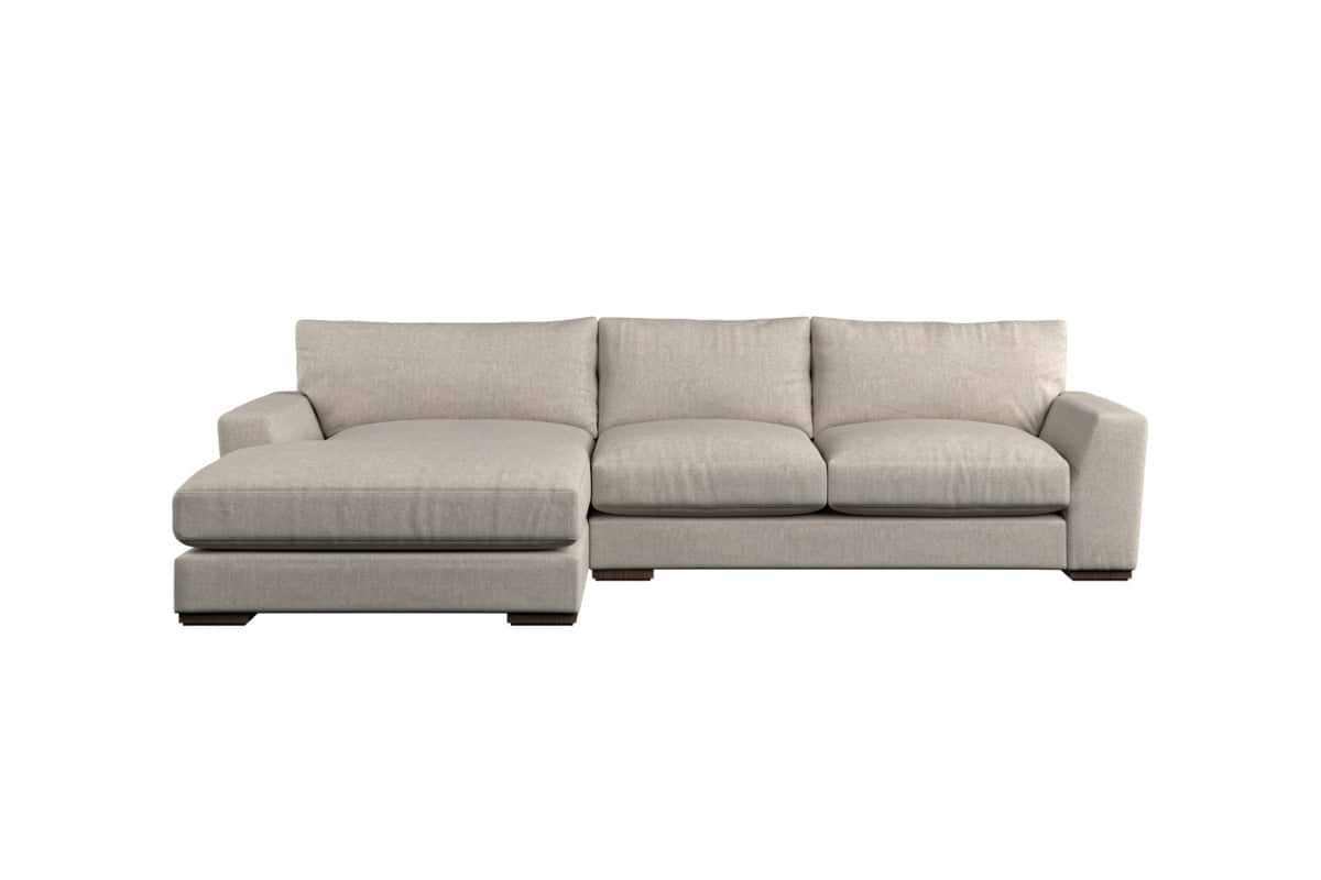 Guddu Medium Left Hand Chaise Sofa - Brera Linen Natural