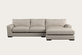 Guddu Medium Right Hand Chaise Sofa - Brera Linen Natural