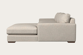 Guddu Medium Right Hand Chaise Sofa - Brera Linen Natural