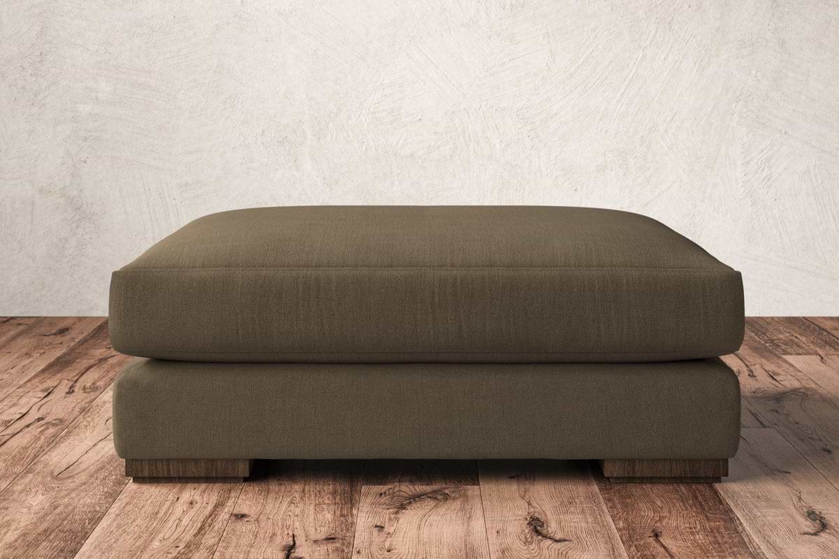 Guddu Grand Footstool - Brera Linen Chestnut-MAKE TO ORDER-Nkuku