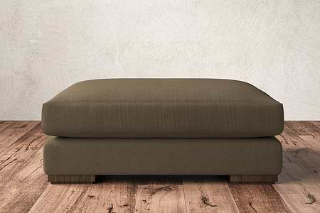 Guddu Grand Footstool - Brera Linen Chestnut