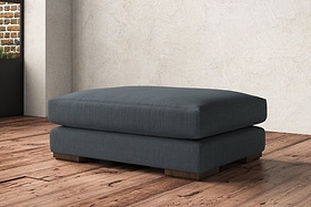 Guddu Grand Footstool - Brera Linen Dusk