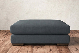 Guddu Grand Footstool - Brera Linen Dusk