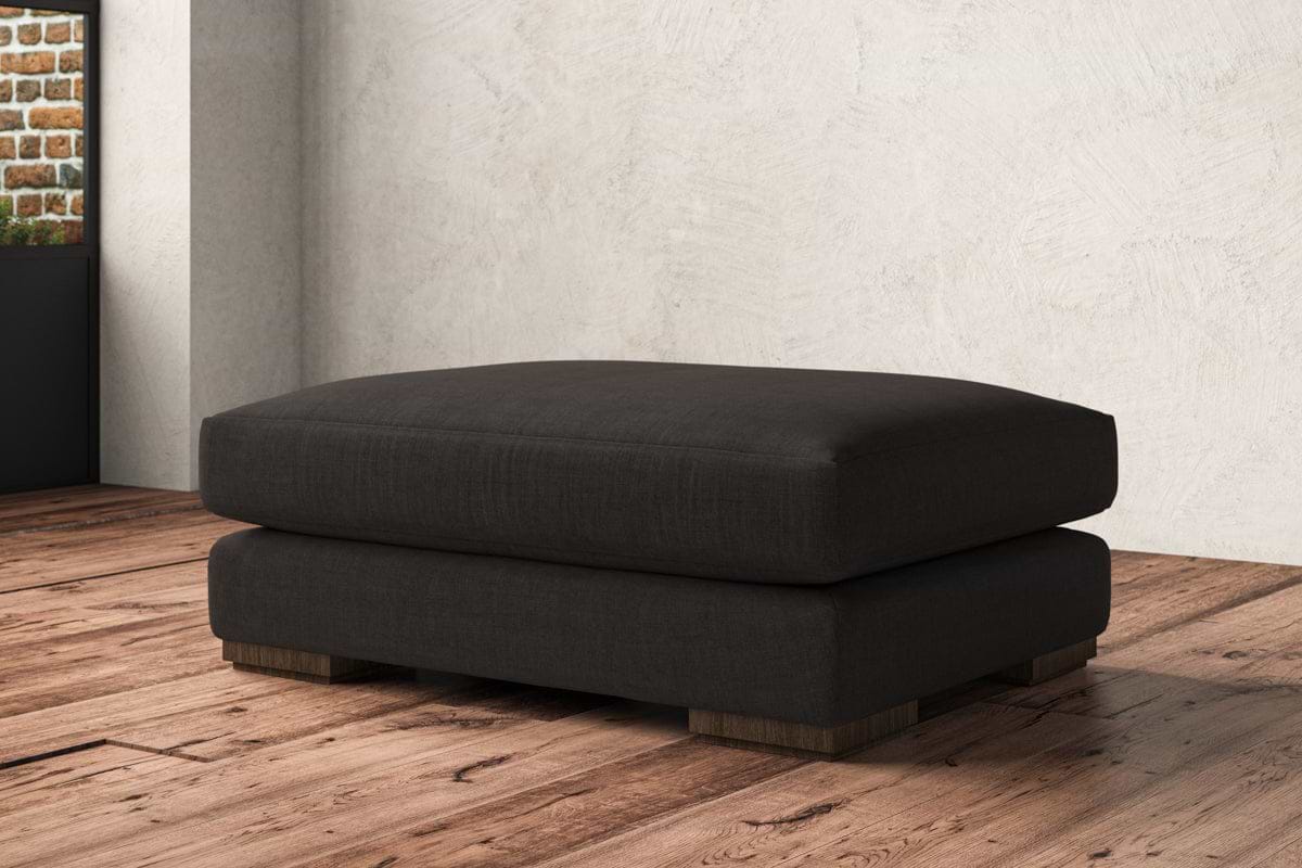 Guddu Grand Footstool - Brera Linen Espresso