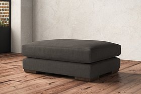 Guddu Grand Footstool - Brera Linen Granite