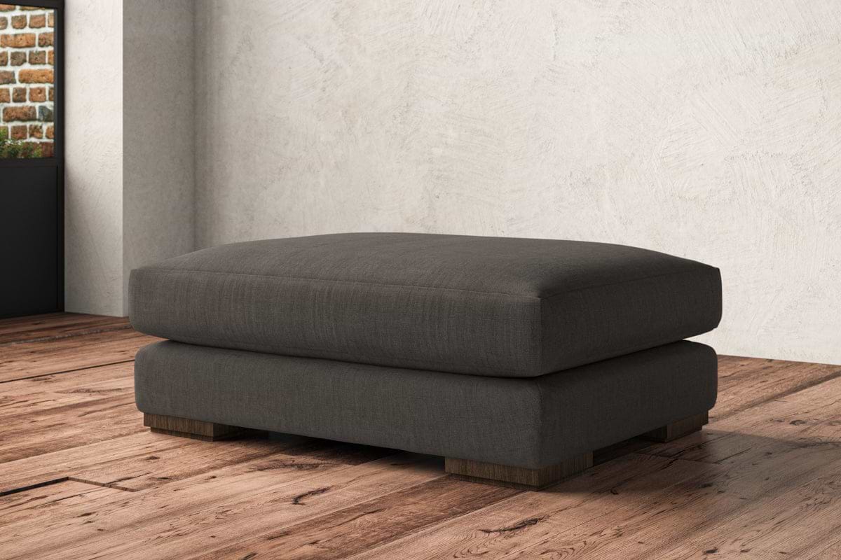 Guddu Grand Footstool - Brera Linen Granite