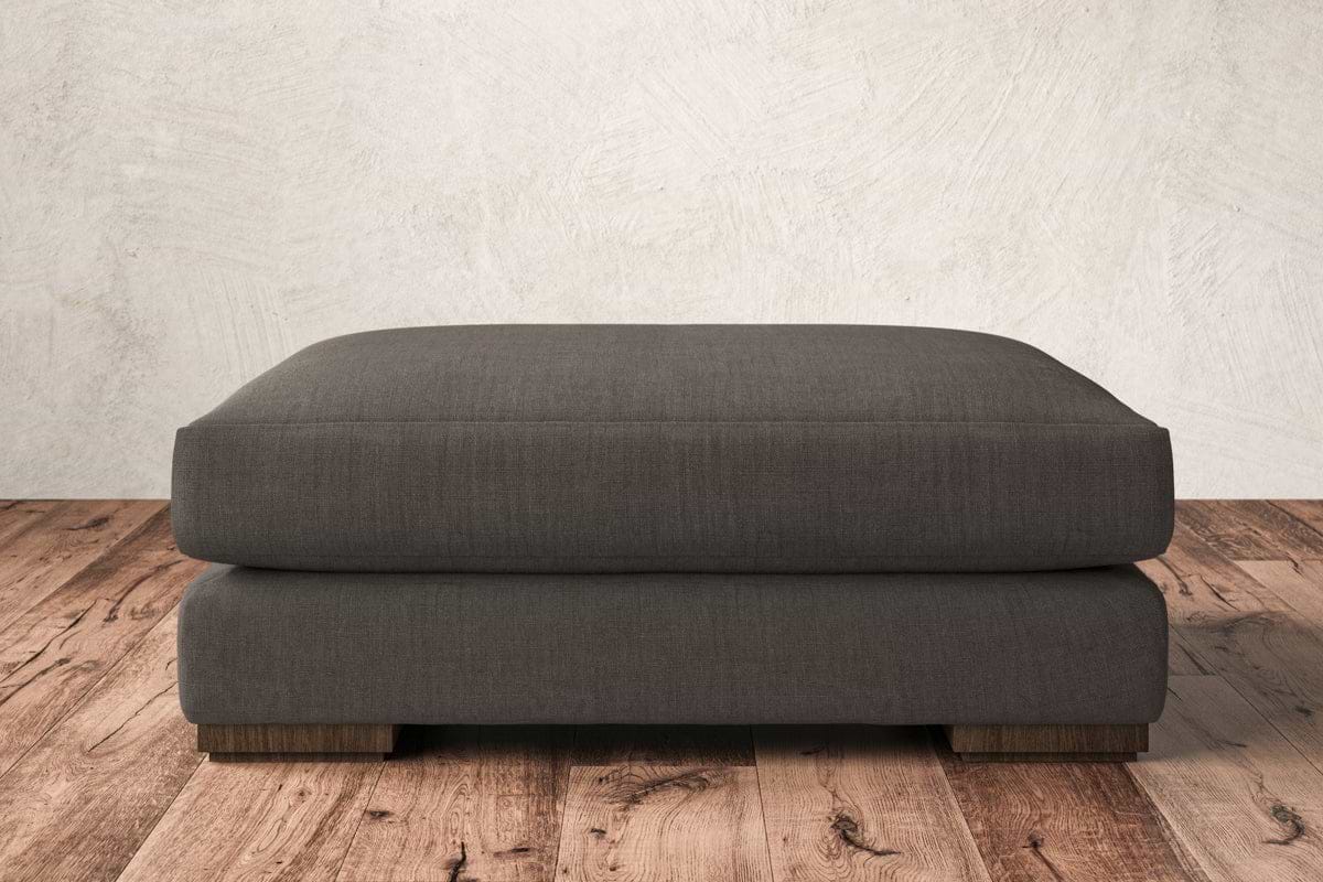 Guddu Grand Footstool - Brera Linen Granite-MAKE TO ORDER-Nkuku