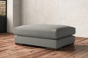Guddu Grand Footstool - Brera Linen Smoke