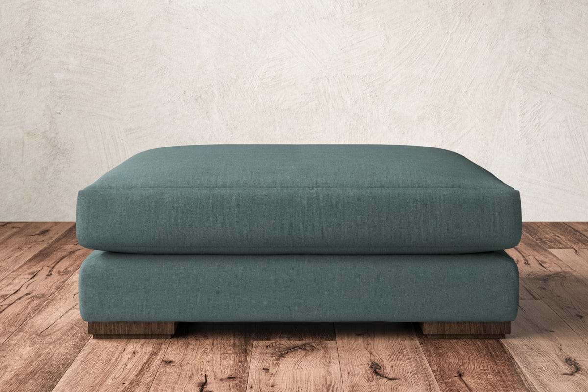 Guddu Grand Footstool - Recycled Cotton Airforce-MAKE TO ORDER-Nkuku