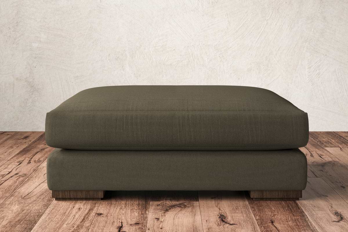 Guddu Grand Footstool - Recycled Cotton Fatigue-MAKE TO ORDER-Nkuku