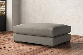 Guddu Grand Footstool - Recycled Cotton Flax