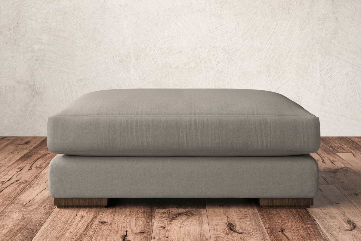 Guddu Grand Footstool - Recycled Cotton Flax-MAKE TO ORDER-Nkuku