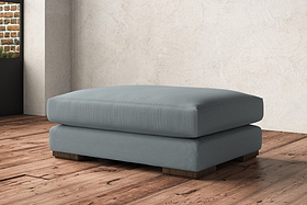 Guddu Grand Footstool - Recycled Cotton Horizon