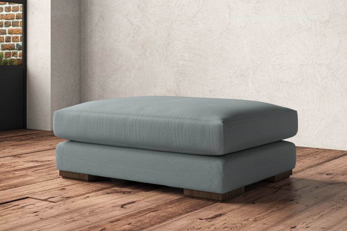 Guddu Grand Footstool - Recycled Cotton Horizon
