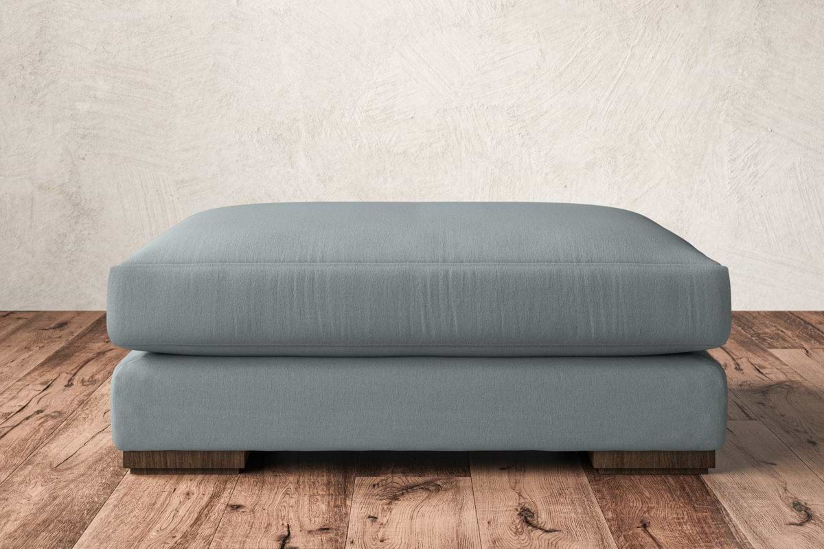 Guddu Grand Footstool - Recycled Cotton Horizon-MAKE TO ORDER-Nkuku