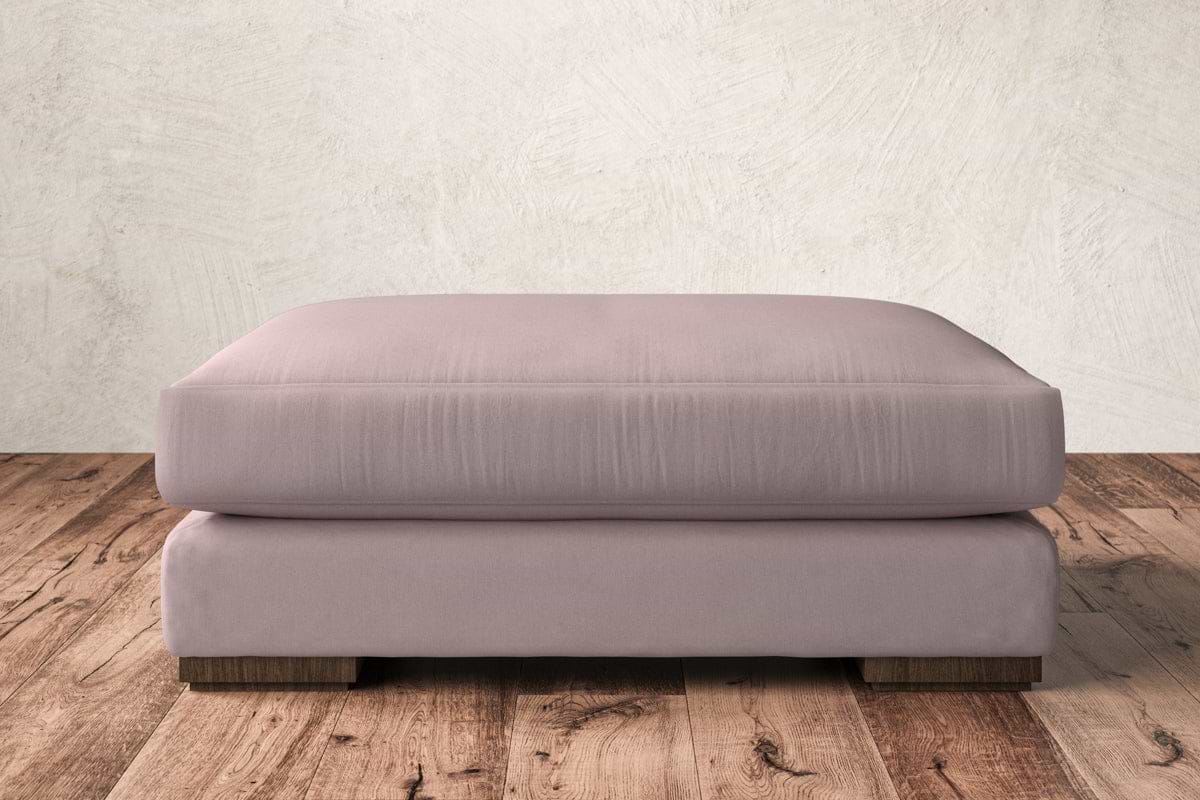 Guddu Grand Footstool - Recycled Cotton Lavender-MAKE TO ORDER-Nkuku