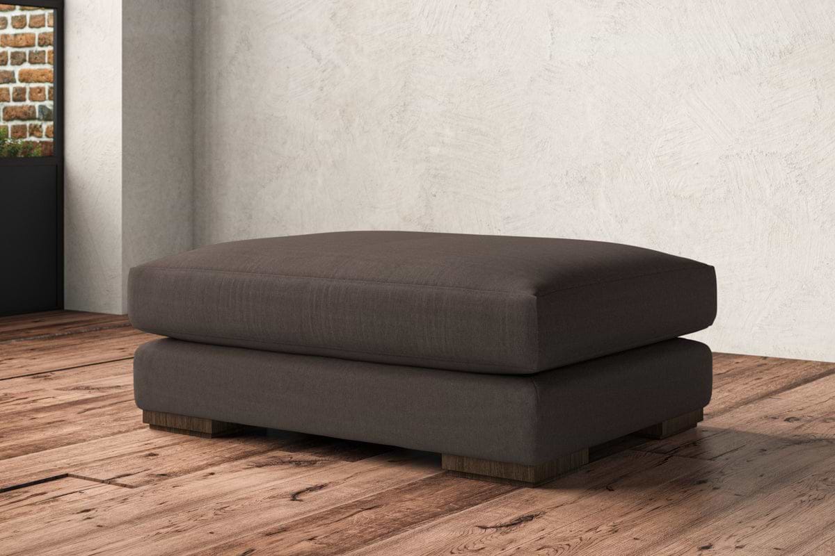Guddu Grand Footstool - Recycled Cotton Mocha