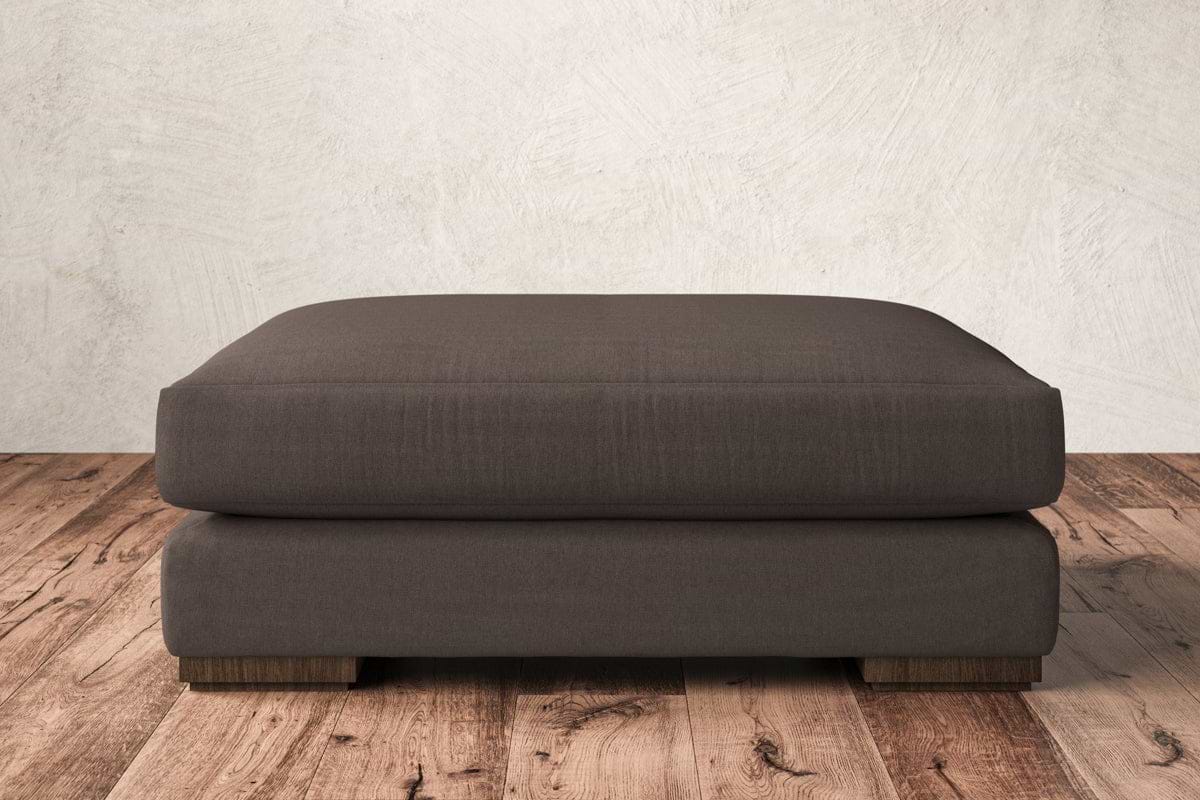 Guddu Grand Footstool - Recycled Cotton Mocha-MAKE TO ORDER-Nkuku