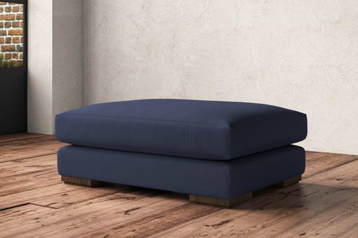 Guddu Grand Footstool - Recycled Cotton Navy