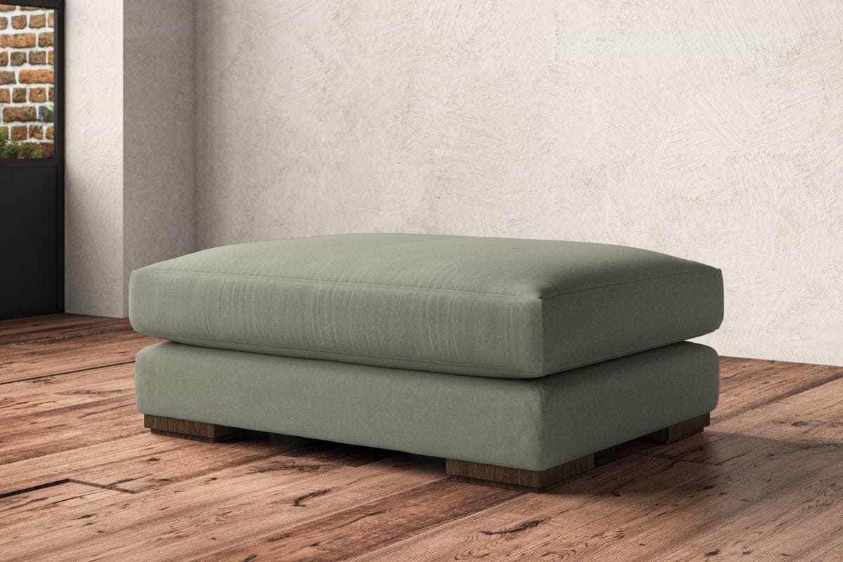 Guddu Grand Footstool - Recycled Cotton Seaspray