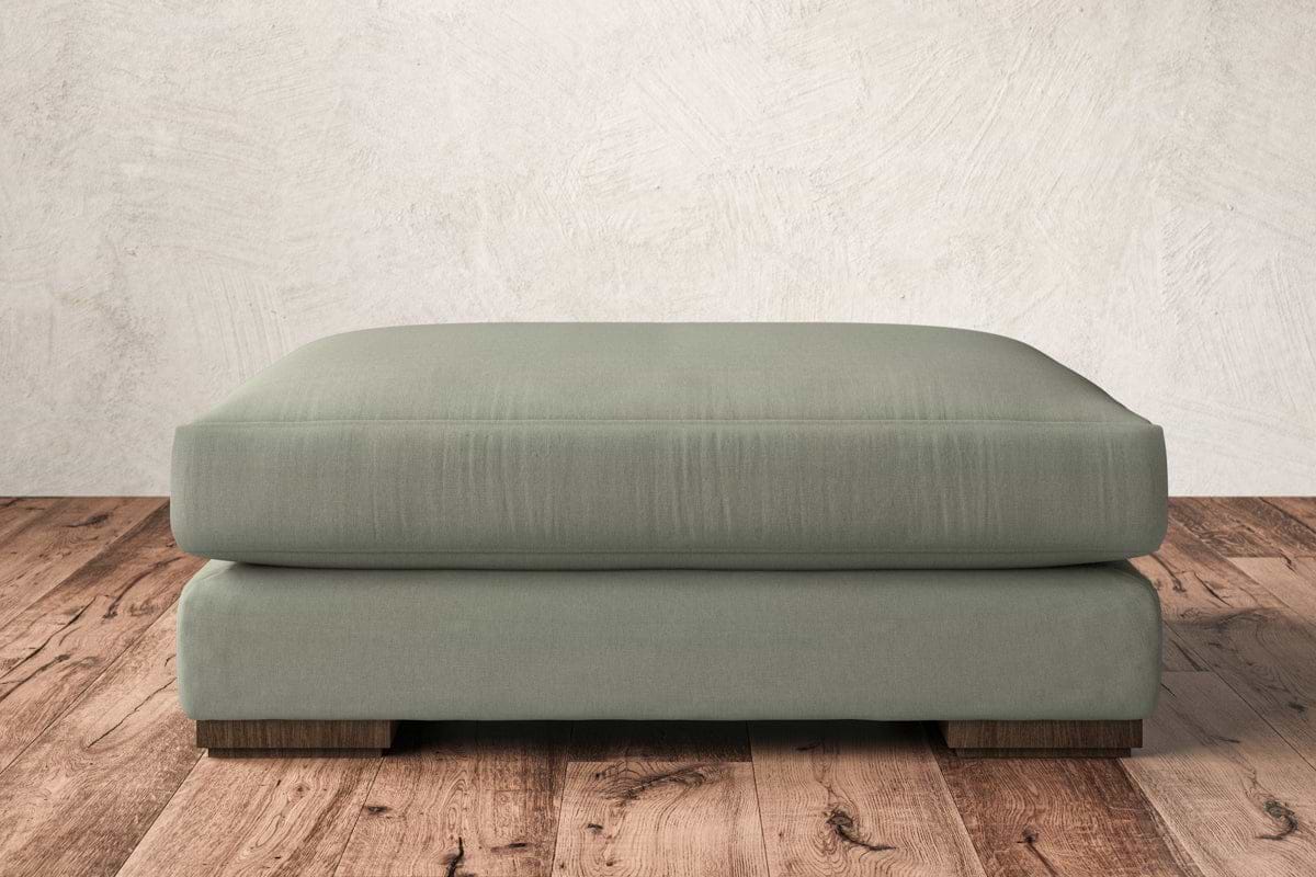 Guddu Grand Footstool - Recycled Cotton Seaspray-MAKE TO ORDER-Nkuku