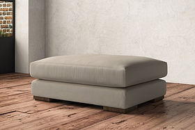 Guddu Grand Footstool - Recycled Cotton Stone