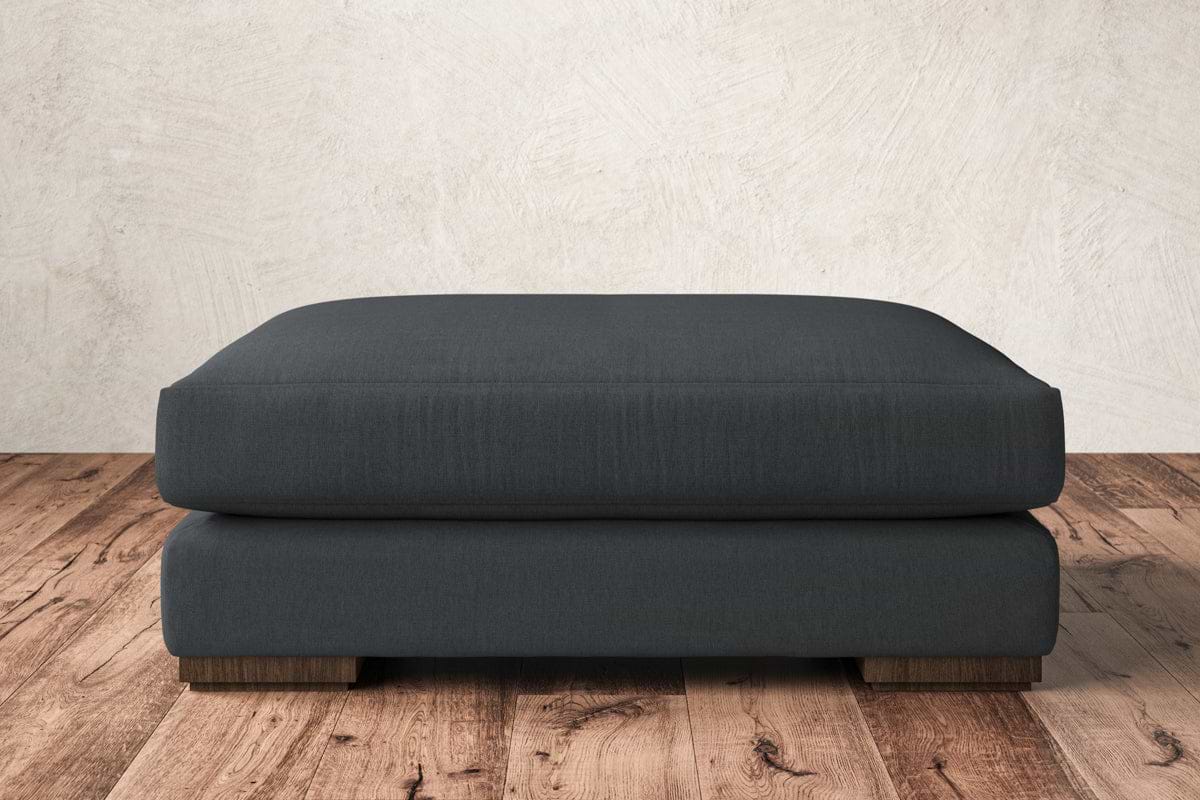 Guddu Grand Footstool - Recycled Cotton Thunder-MAKE TO ORDER-Nkuku