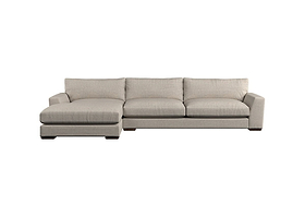 Guddu Grand Left Hand Chaise Sofa - Brera Linen Indigo