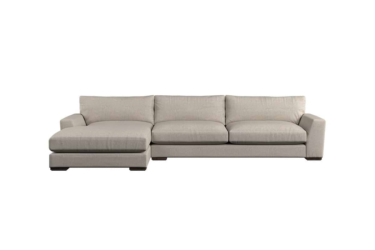 Guddu Grand Left Hand Chaise Sofa - Brera Linen Smoke